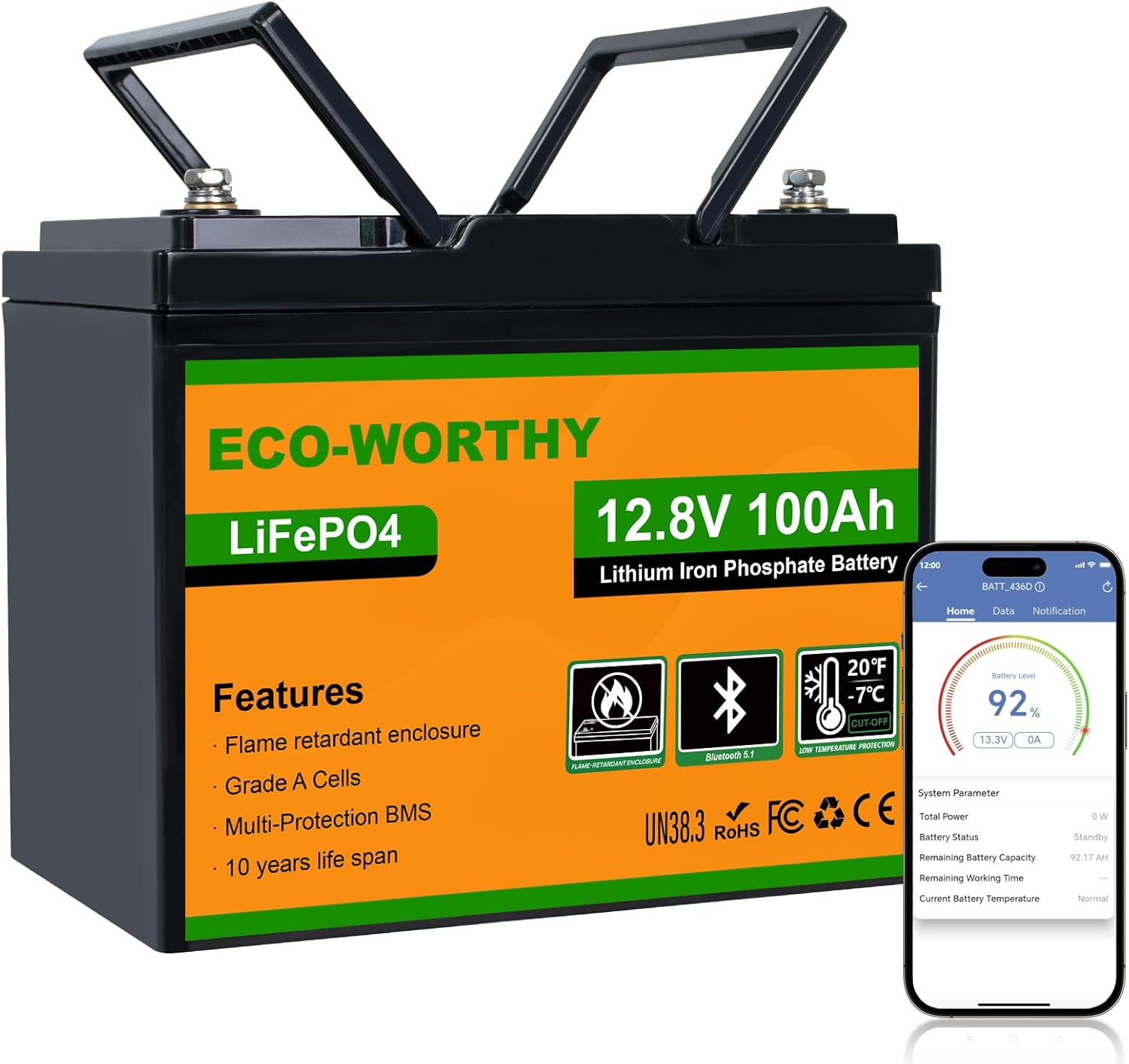 12V 100Ah LiFePO4 Bluetooth